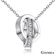 GIUMKA情侶項鍊白鋼雙圈短鍊忠貞不渝男女情人對鍊 單個價格 MN05066 情人節鋼飾推薦 45cm 銀色小墜女鍊