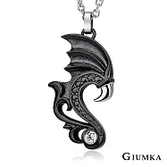 GIUMKA情侶項鍊白鋼短項鏈天使惡魔神話戀曲男女情人對鍊 單個價格 MN03050 情人節鋼飾推薦 50cm 黑色男鍊