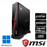 msi微星 Trident A 12TG-226TW 電競桌機 (i7-12700F/32G/1T SSD+1T HDD/RTX3060Ti-8G/Win11)