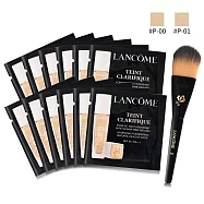 LANCOME 蘭蔻 超極光精華水粉底 SPF25/PA+++(1ml)X12+粉底刷-多色可選-公司貨 #P-00