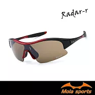 Mola 摩拉 運動 太陽眼鏡 墨鏡 男女 UV400 黑紅框 茶片 小臉 安全防護鏡片 Radar-r