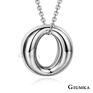 GIUMKA白鋼項鍊鋼飾質感女鍊圓圈O字短項鏈 俏麗淑女 銀色/玫金色 MN03122 鋼飾推薦 45cm 銀色