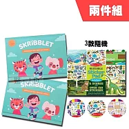 【 Kidzcrayon 】兒童美勞系列 - 創意透光繪圖貼套組 (A4款) 2入組+重複貼紙書(隨機)