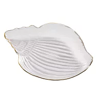【Homely Zakka】北歐輕奢風金邊貝殼點心碟/零食盤/置物盤(海螺盤/深海螺盤 _2款任選) 海螺盤