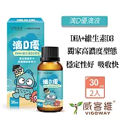 VIGOWAY威客維 滴D優 DHA+維生素D3滴液X2瓶 (30ml/瓶)DHA 維生素D3