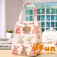 【iSFun】三角手提*保溫保冷便當袋 粉漾愛麗絲