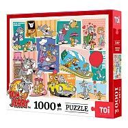 TOi圖益 【Tom andJerry湯姆貓和傑利鼠永遠好朋友】 拼圖1000片 DIY生日插畫桌遊畢業禮物