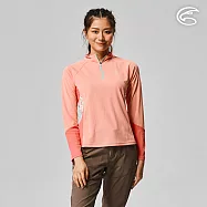 ADISI 女UPF50+防曬抑菌半門襟長袖排汗衣AL2211028 (S-2XL) / 吸濕排汗 彈性 抗紫外線 大和抗菌 防臭加工 M 阿甘玫瑰