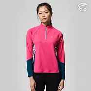 ADISI 女UPF50+防曬抑菌半門襟長袖排汗衣AL2211028 (S-2XL) / 吸濕排汗 彈性 抗紫外線 大和抗菌 防臭加工 M 蝴蝶蘭紫