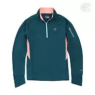 ADISI 女UPF50+防曬抑菌半門襟長袖排汗衣AL2211031 (S-2XL) / 吸濕排汗 彈性 抗紫外線 大和抗菌 防臭加工 2XL 蒼青