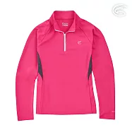 ADISI 女UPF50+防曬抑菌半門襟長袖排汗衣AL2211032 (S-2XL) / 吸濕排汗 彈性 抗紫外線 大和抗菌 防臭加工 2XL 蝴蝶蘭紫