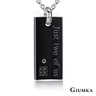 GIUMKA情侶項鍊鋼短項鏈 兩人世界男女情人對鍊 黑色/玫金/銀色 單個價格 MN06046 情人節鋼飾推薦 50cm 黑色大墜男鍊