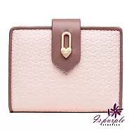【iSPurple】桃心夏綠蒂*壓紋皮革零錢短夾 粉紅