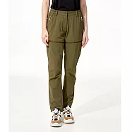 【HAKERS 哈克士】女款 四面彈耐磨防曬登山可拆長褲(耐磨/褲管可拆/延展性佳/抗UV/休閒旅遊皆適宜) L 橄欖綠