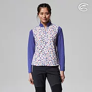 ADISI 女UPF50+印花防曬抑菌半門襟長袖排汗衣AL2211029 (S-2XL) / 吸濕排汗 彈性 抗紫外線 大和抗菌 防臭加工 S 紫半圓幾何