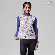 ADISI 女UPF50+印花防曬抑菌半門襟長袖排汗衣AL2211029 (S-2XL) / 吸濕排汗 彈性 抗紫外線 大和抗菌 防臭加工 L 紫半圓幾何