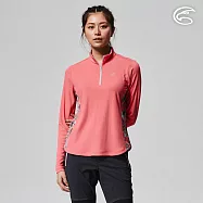 ADISI 女UPF50+防曬抑菌半門襟長袖排汗衣AL2211030 (S-2XL) / 吸濕排汗 彈性 抗紫外線 大和抗菌 防臭加工 S 貝殼粉