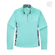 ADISI 女UPF50+防曬抑菌半門襟長袖排汗衣AL2211030 (S-2XL) / 吸濕排汗 彈性 抗紫外線 大和抗菌 防臭加工 XL 冰藍
