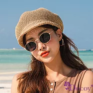 【Decoy】鏤空八角*韓風夏季透氣鴨舌貝雷畫家帽 卡其