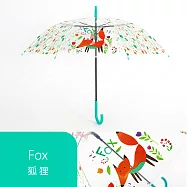【雙龍牌】可愛動物透明傘自動傘 大傘面防風環保傘兒童傘A0557K 狐狸