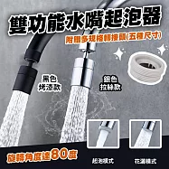 雙功能水嘴起泡器(兩色可選) 附贈多規格轉接頭 銀色拉絲款