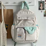 O-ni O-ni新款精選優加後防潑水帆布日韓新款原創多功能電腦精品背包(bag-679) 米白色