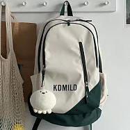 O-ni O-ni新款精選優加厚防潑水帆布日韓新款原創多功能電腦精品男女用後背包(附吊飾)(bag-680) 米白色