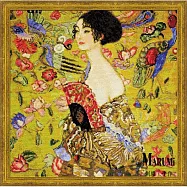 RIOLIS 十字繡材料包 - 克林姆.手持扇子的女人