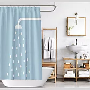 【巴芙洛】文創色彩防水防霉加厚浴簾/拉簾/隔簾 沐浴藍