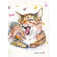 【玲廊滿藝】宮原千佳子(Chika)-打哈欠貓19x13cm