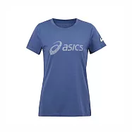 Asics [2032C806-400] 女 短袖 上衣 T恤 運動 休閒 訓練 健身 吸濕快乾 透氣 輕量 藍 2XL 藍/白
