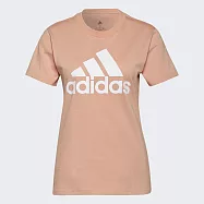 Adidas W Bl T [H07810] 女 短袖 上衣 T恤 運動 休閒 棉質 舒適 重磅 愛迪達 粉紅 L 粉紅/白