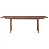 【MUJI 無印良品】木製橢圓餐桌/胡桃木/摺疊加長140-220