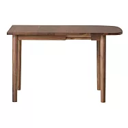 【MUJI 無印良品】木製橢圓餐桌/胡桃木/摺疊加長80-120