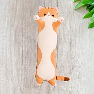 【巴芙洛】羽絨棉可愛貓咪長條抱枕/靠枕/90公分/聖誕節交換禮物 棕色