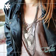 【伊飾童話】鏤空葉片*多墬流蘇長鍊 銀