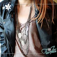 【伊飾童話】鏤空葉片*多墬流蘇長鍊 金