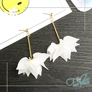 【伊飾童話】花瓣仙子*多重水鑽流蘇耳環 白