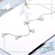 【伊飾童話】珍珠流線*銅電鍍銀流蘇耳環/單入