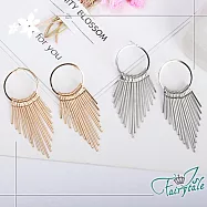 【伊飾童話】太陽光線*長短流蘇圈圈耳環 銀