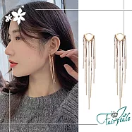 【伊飾童話】閃耀流蘇*圈圈垂墜925銀針耳環 銀