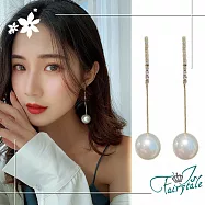 【伊飾童話】月神目光*單顆珍珠垂墜925銀針耳環