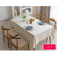 【巴芙洛】純色棉麻防水防油桌布-135X180cm 棉麻奶白色