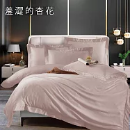 【Galatea葛拉蒂】100支100%素色萊賽爾天絲特大兩用被床包四件組- 羞澀的杏花