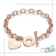 【伊飾童話】真情聖經*白鋼圈字手鍊 玫瑰金