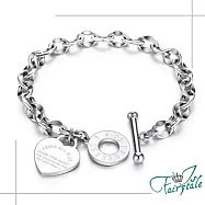 【伊飾童話】真情聖經*白鋼圈字手鍊 亮白銀