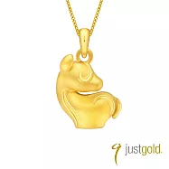 【Just Gold 鎮金店】十二生肖淘喜系列黃金吊墜-馬(不含鍊)