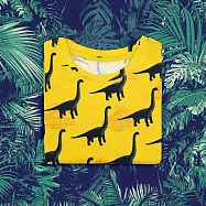 SLEEP NO MORE 100% 有機棉兒童短袖上衣-侏儸紀公園聯名款/黃底雷龍 1.5-2 Y