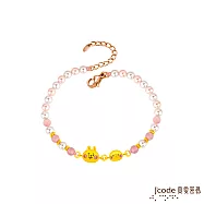 J&rsquo;code真愛密碼金飾 卡娜赫拉的小動物-閃鑽P助和粉紅兔兔硬金/寶石手鍊