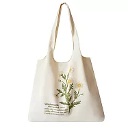 E.City_自然風植物單肩帆布袋 甘菊